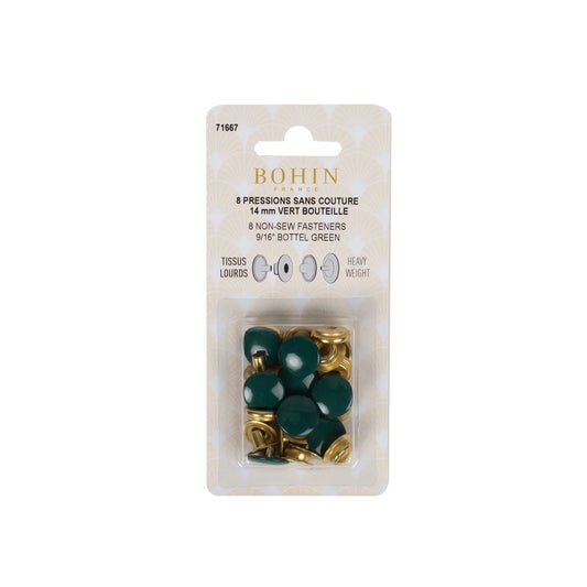 NON SEW FASTENERS HEAVY FABRIC 14 MM GREEN REFILL