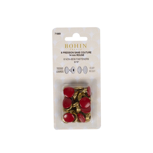 NON SEW FASTENERS HEAVY FABRIC 14 MM RED REFILL