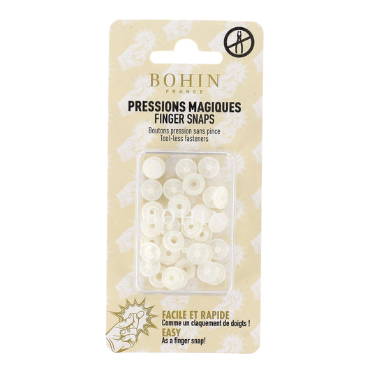 "FINGER SNAP" BUTTON 9mm 3/8" WHITE Blistx8