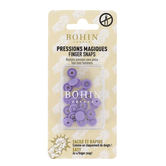 "FINGER SNAP" BUTTON 9mm 3/8" MAUVE Blistx8