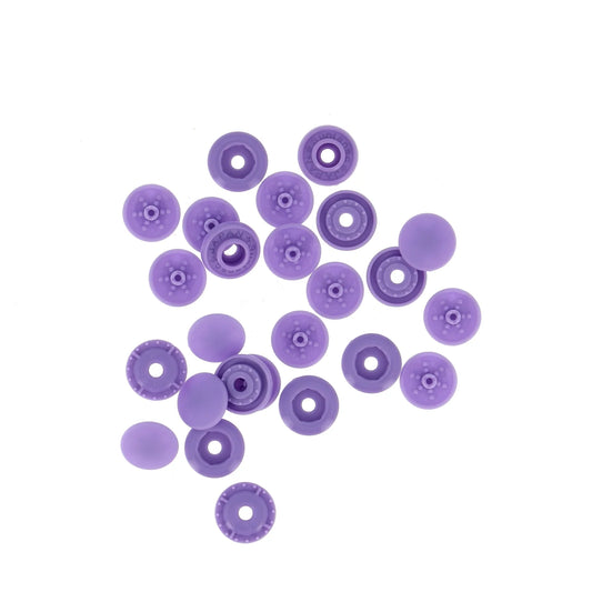 "FINGER SNAP" BUTTON 9mm 3/8" MAUVE Blistx8