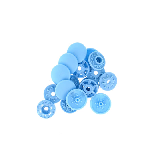"FINGER SNAP" BUTTON 13mm 1/2" SKY BLUE Blistx8