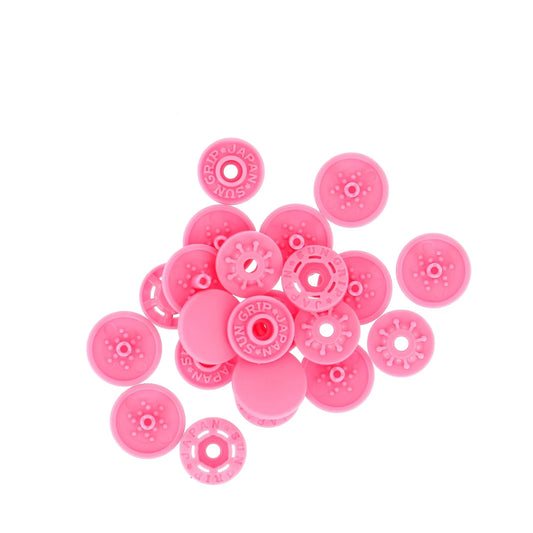 "FINGER SNAP" BUTTON 13mm 1/2" PINK Blistx8