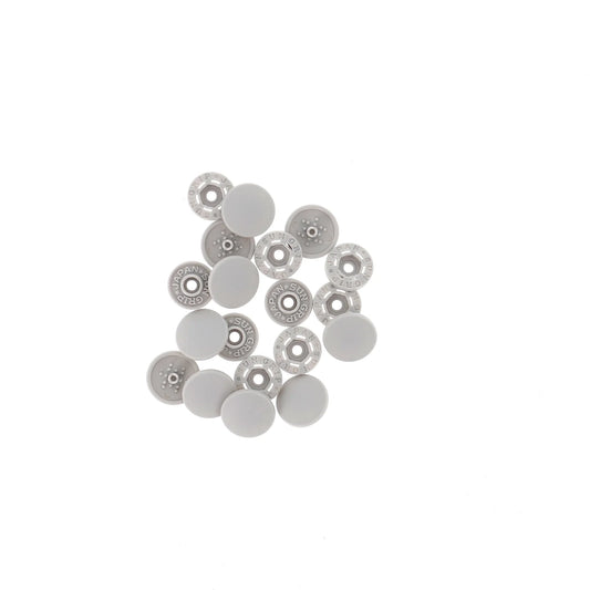 71766 "FINGER SNAP" BUTTON 13MM 1/2" GREY BLISTX8