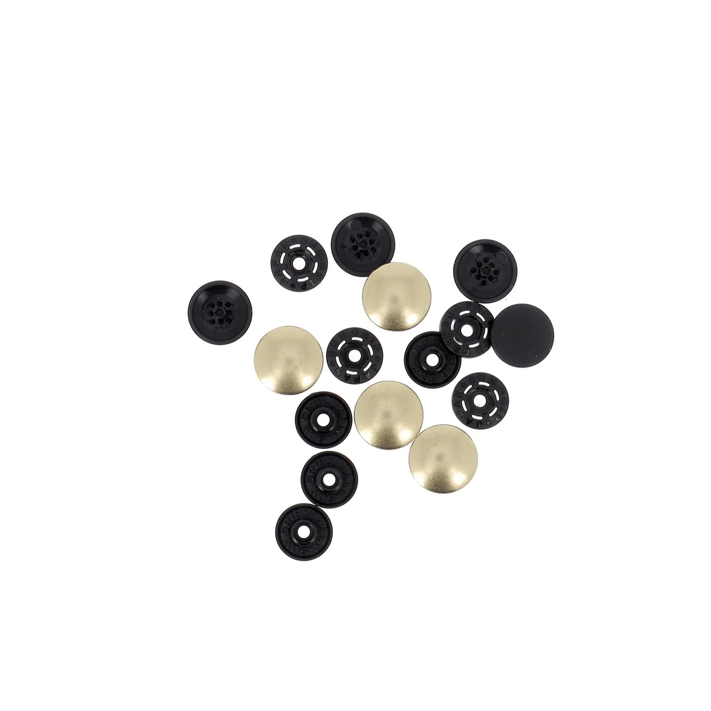 FINGER SNAP BUTTON 14mm 1/2" GOLD Blister x4