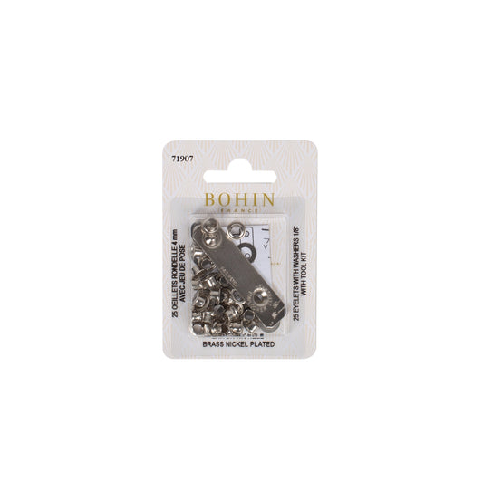 GROMMETS 4 MM NICKEL + TOOL