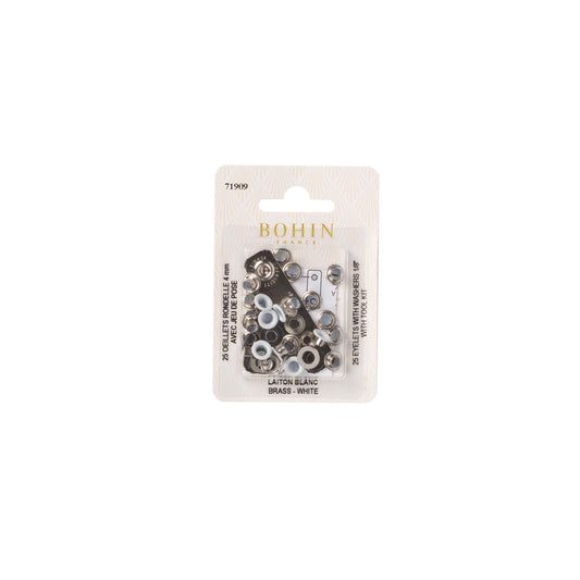GROMMETS 4MM  WHT + TOOL