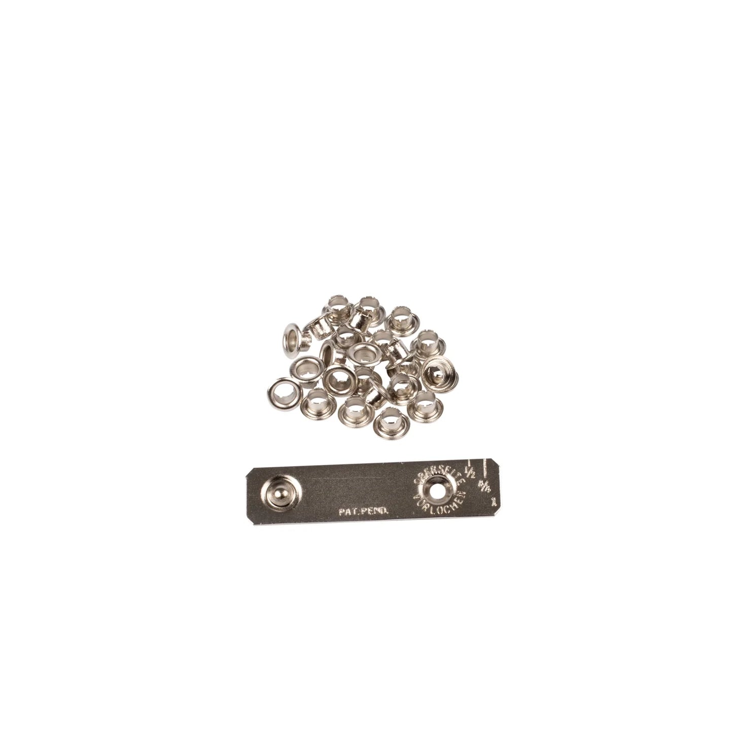 EYELETS SILVER +TOOL 4 MM BLI 25
