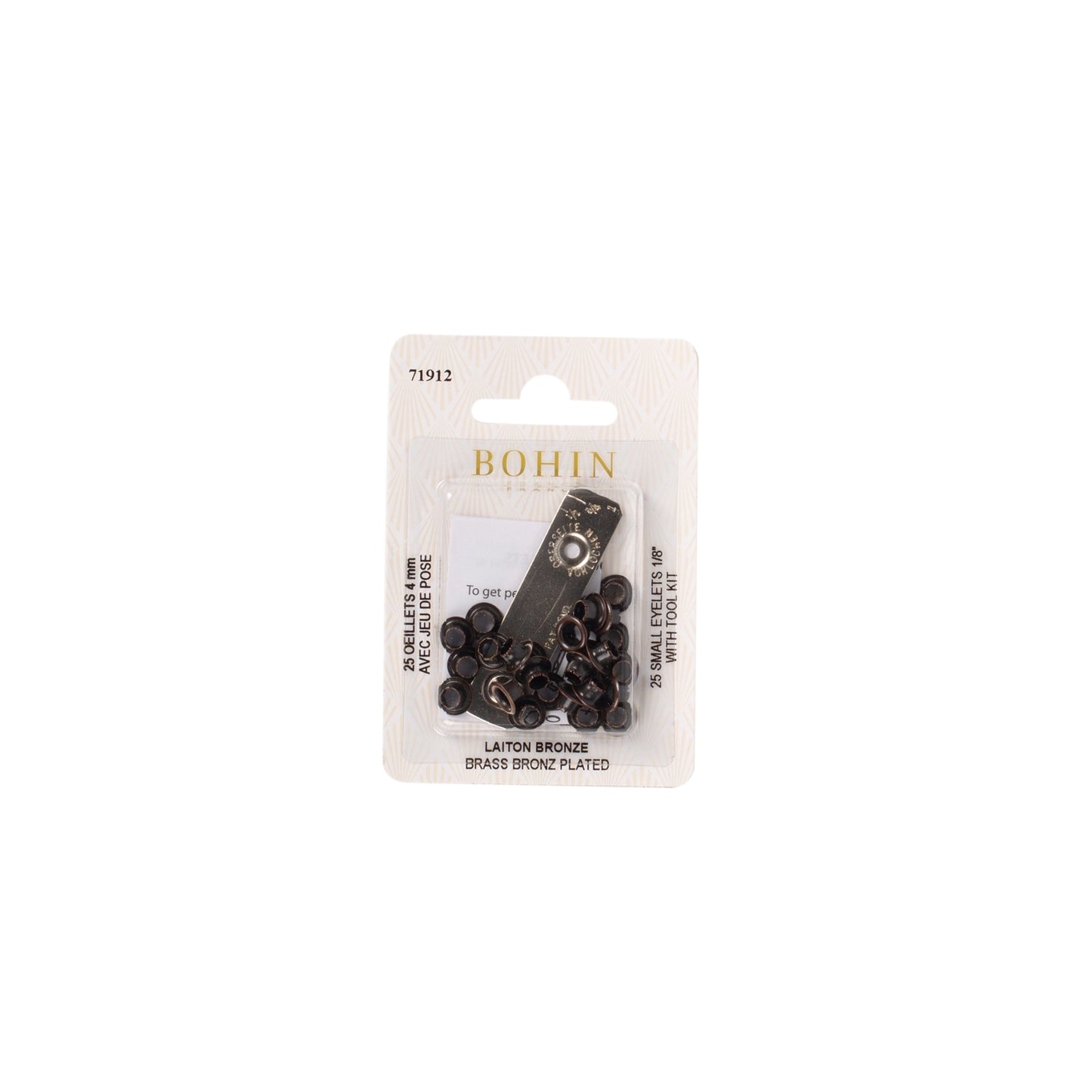 EYELETS BRONZ +TOOL 4 MM BLI 25