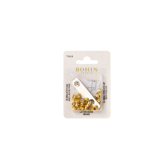 EYELETS GILTED +TOOL 4 MM BLI 25