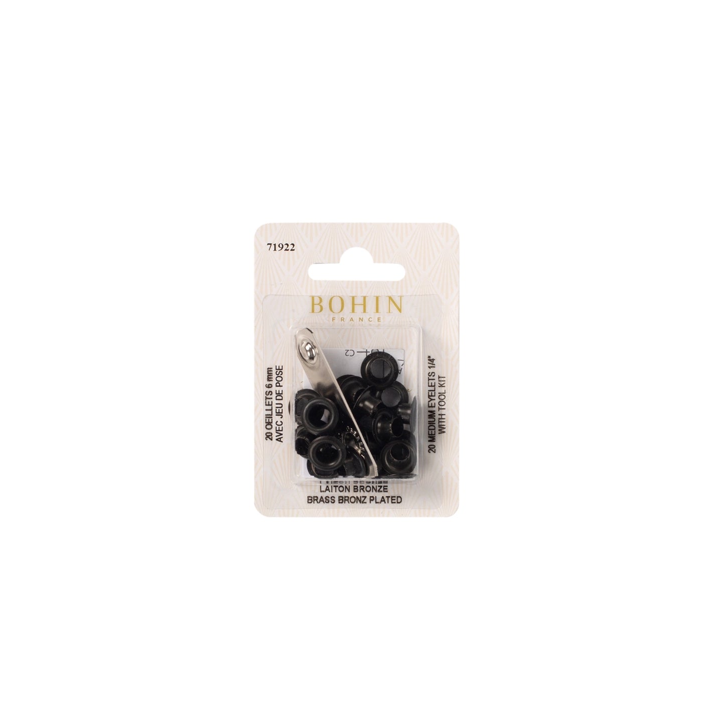 EYELETS 1/4" + TOOL BRONZ BLI 20