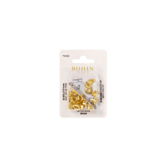 EYELETS 1/4" + TOOL GILTED BLI 20
