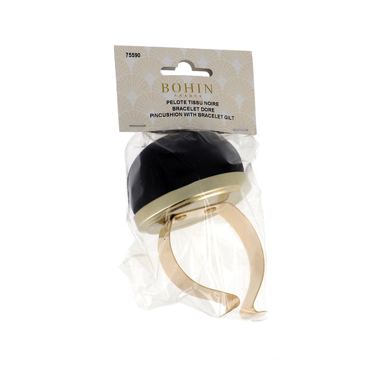 PIN CUSHION -GILT BRACELET BLACK