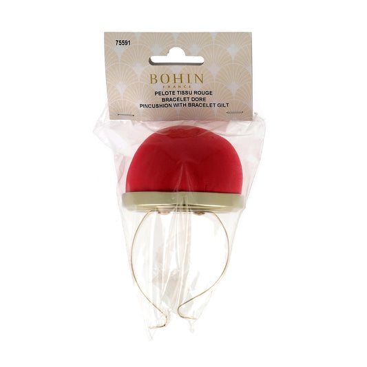 PIN CUSHION - GILT BRACELET RED