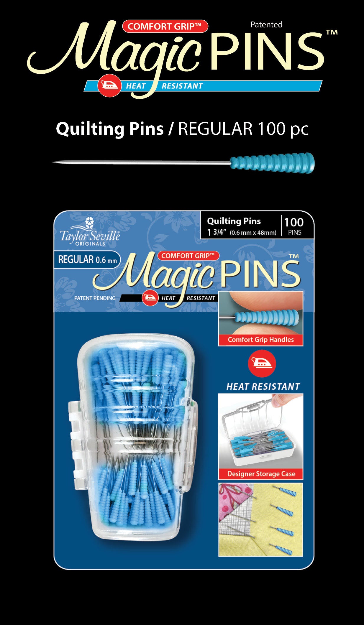 Magic Pins Quilting REG 100 pc