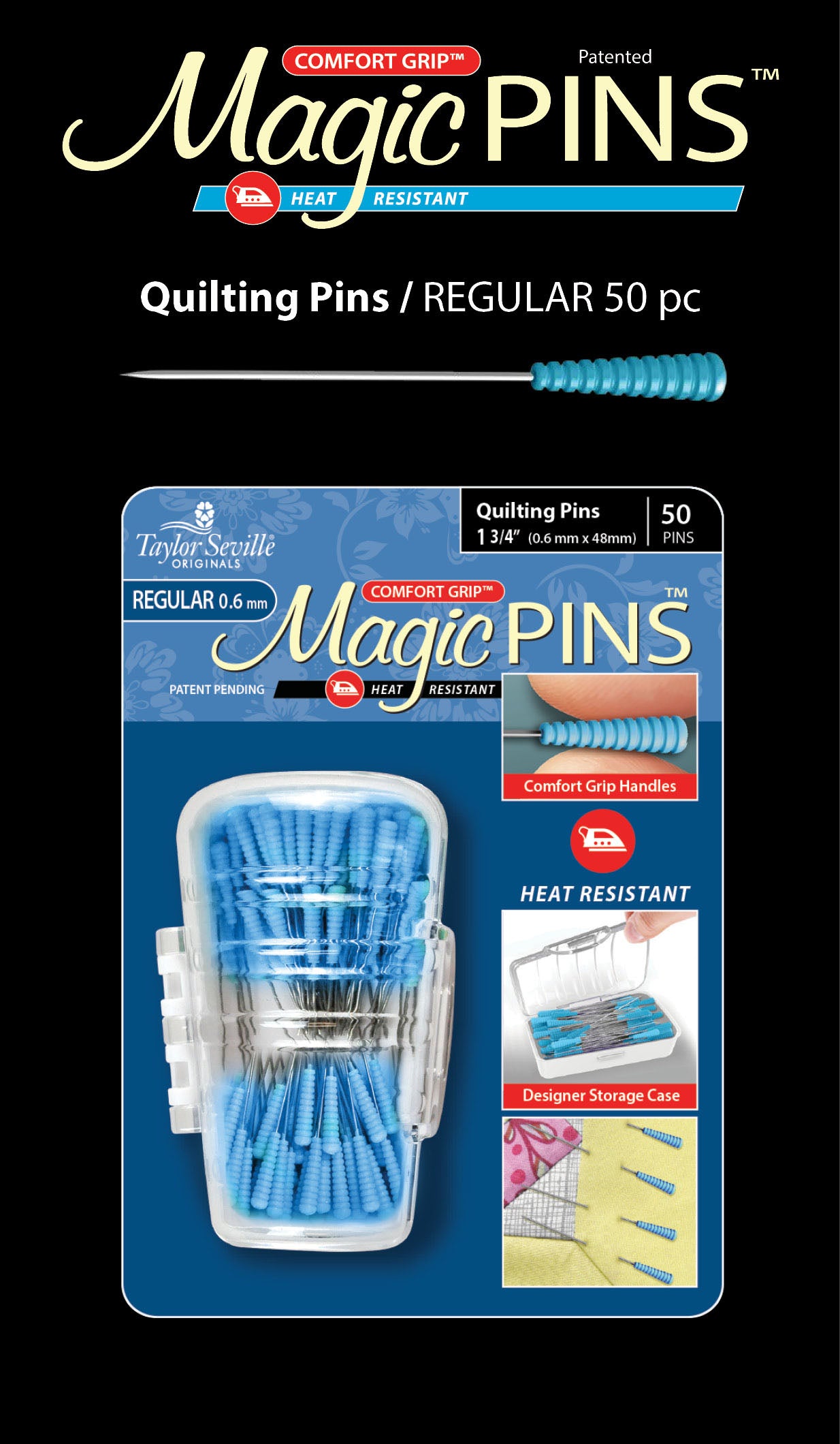 Magic Pins Quilting REG 50 pc