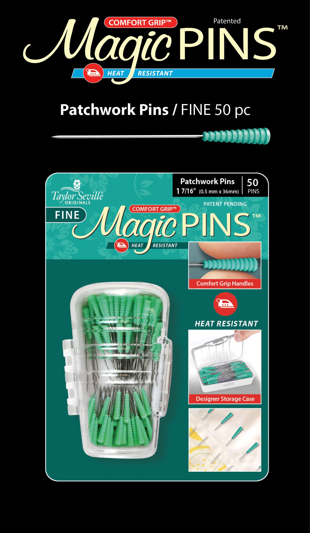 Magic Pins Patchwork FINE 50 pc