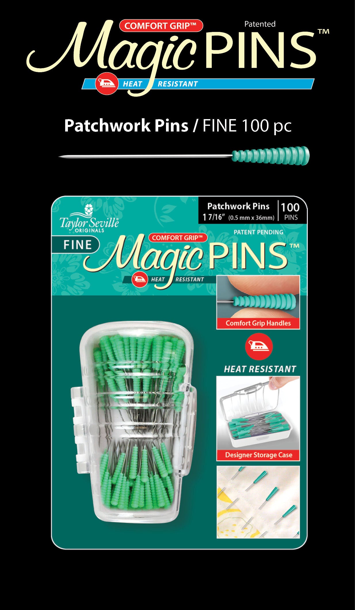 Magic Pins Patchwork FINE 100 pc