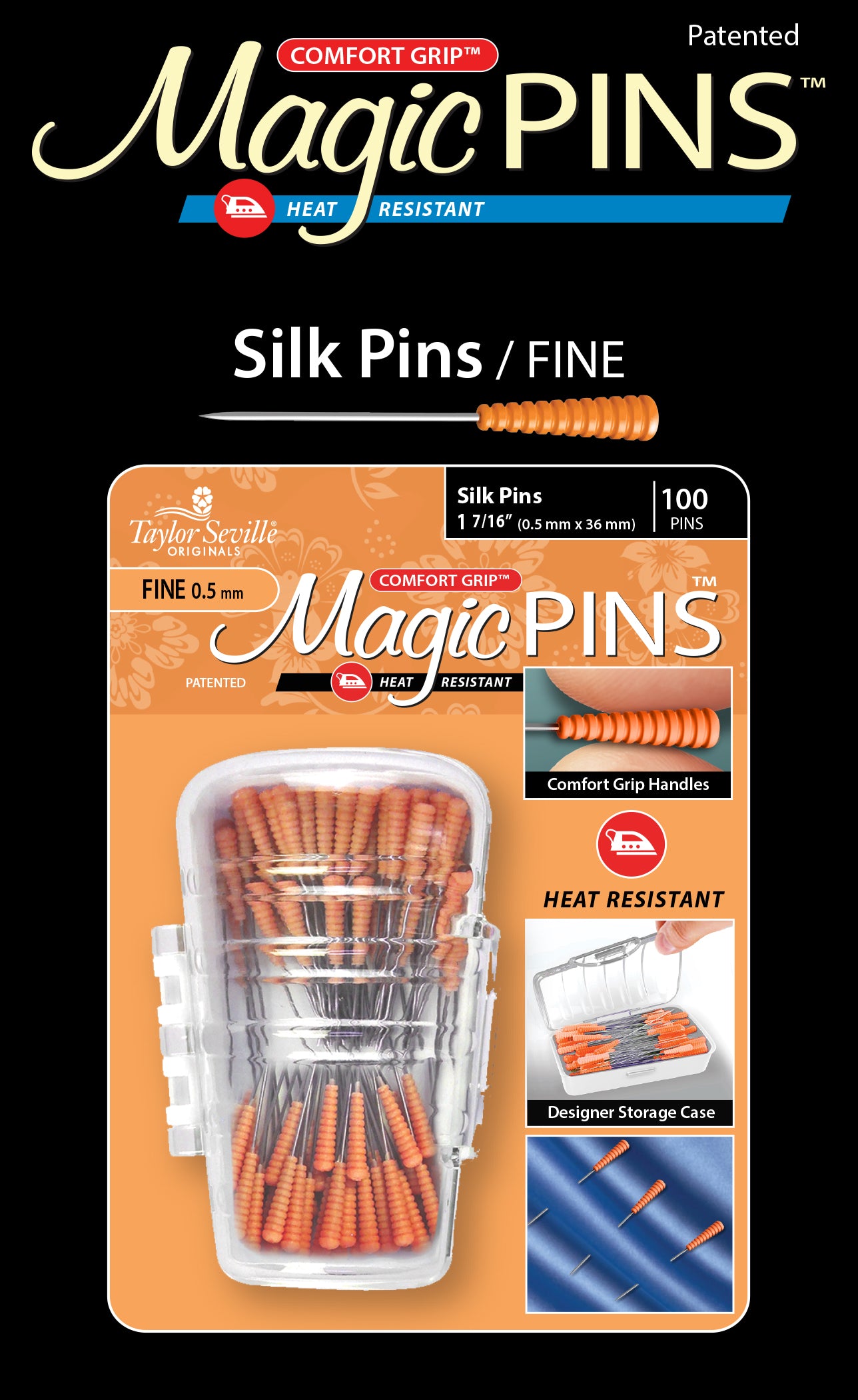 Magic Pins Silk FINE 100 pc