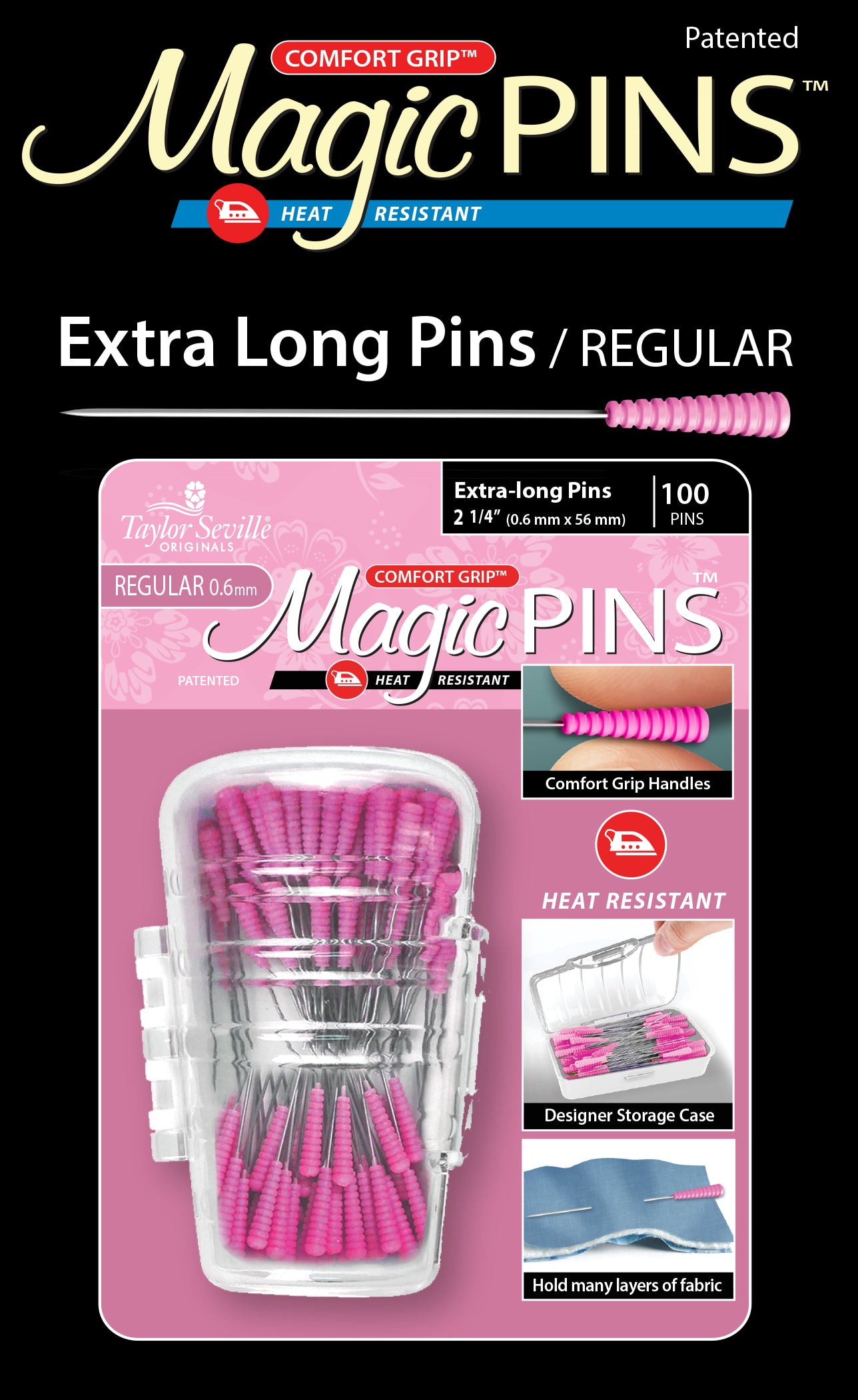 Magic Pins Extra Long REGULAR 100 pc