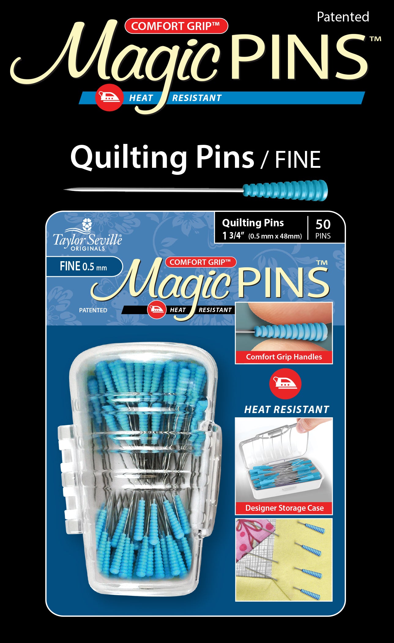 Magic Pins Quilting FINE 50 pc