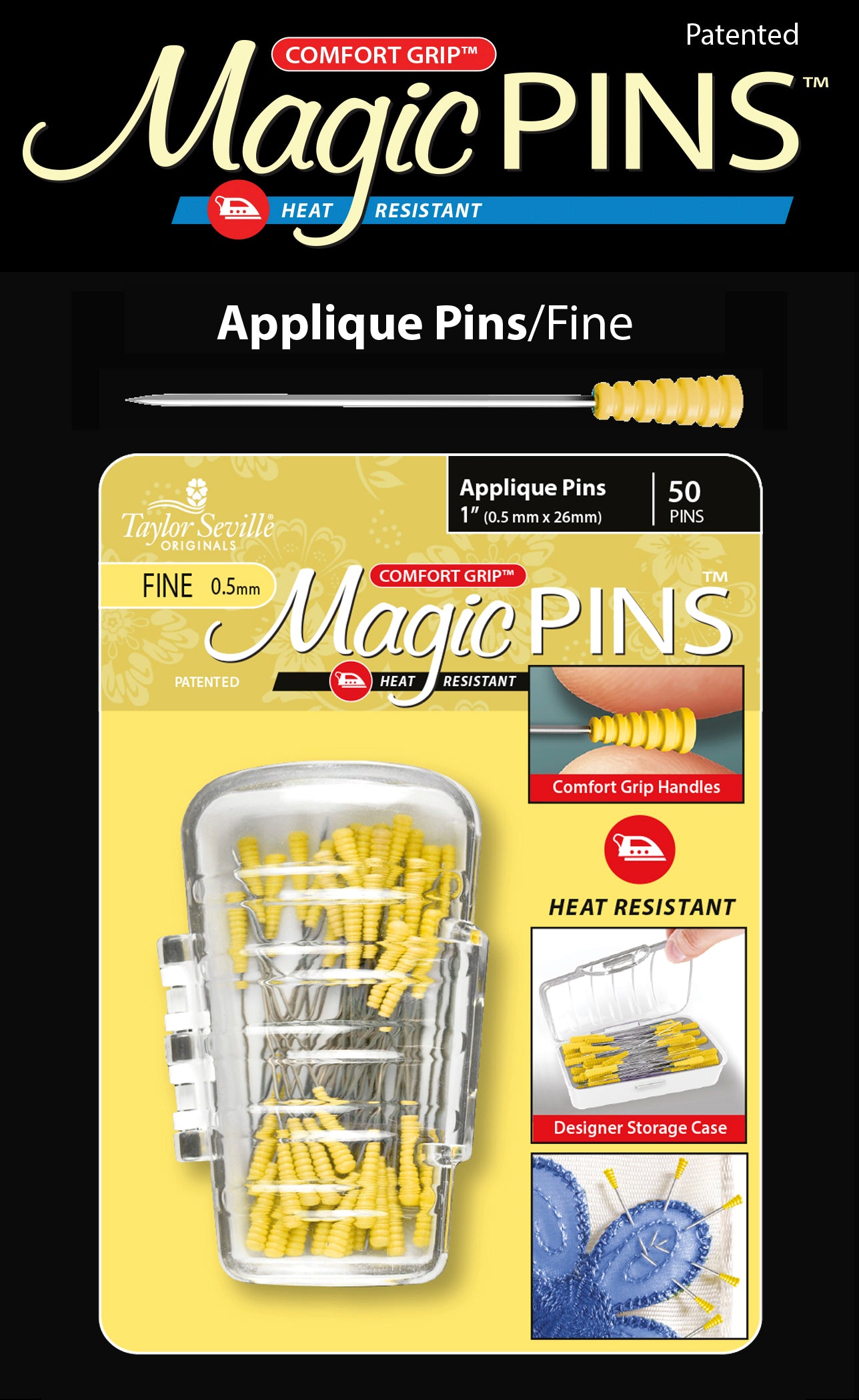 Magic Pins Applique FINE 50 pc