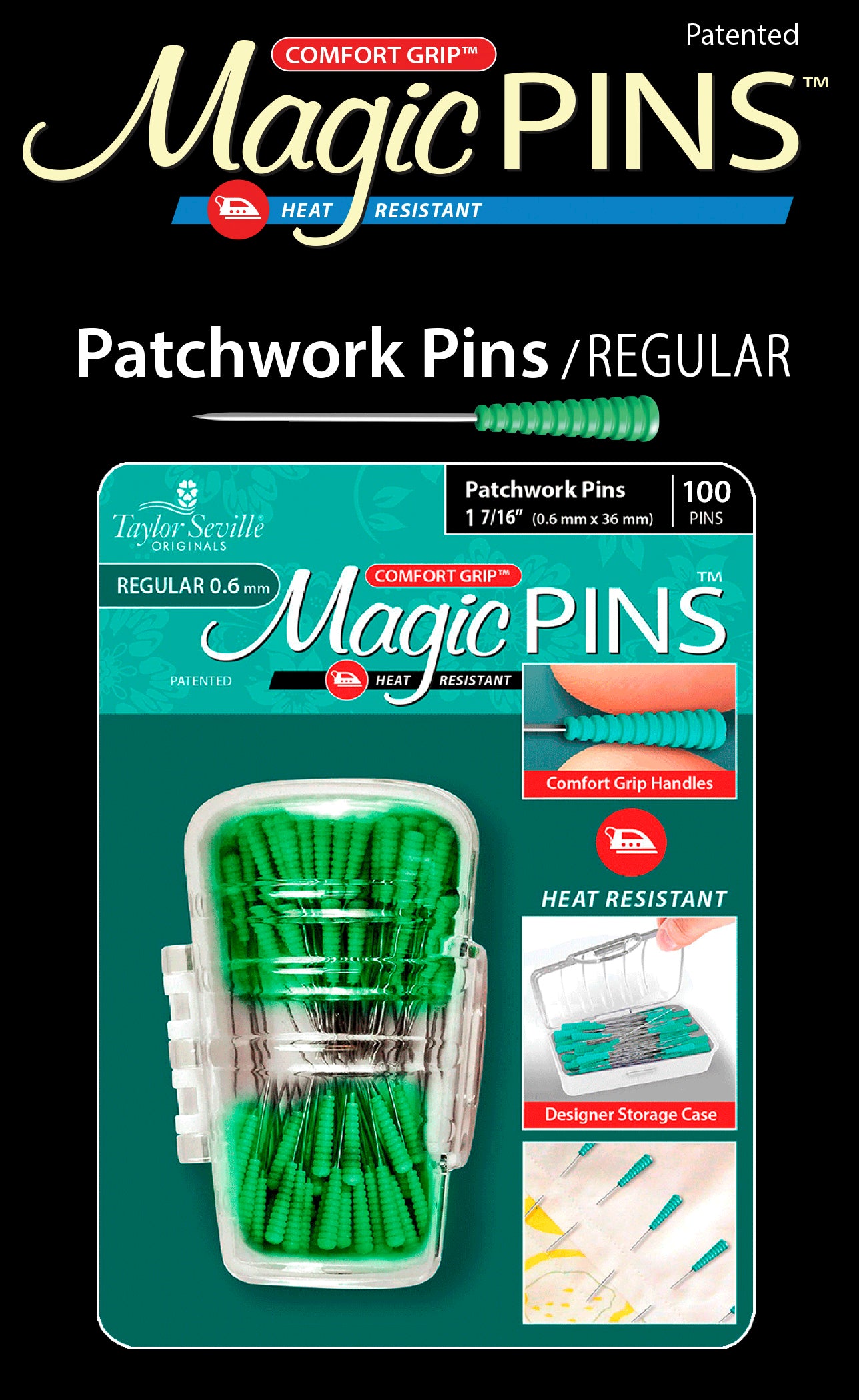 Magic Pins Patchwork REGULAR 100 pc