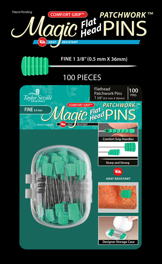 Magic Pins Flathead PATCHWORK FINE 100PC