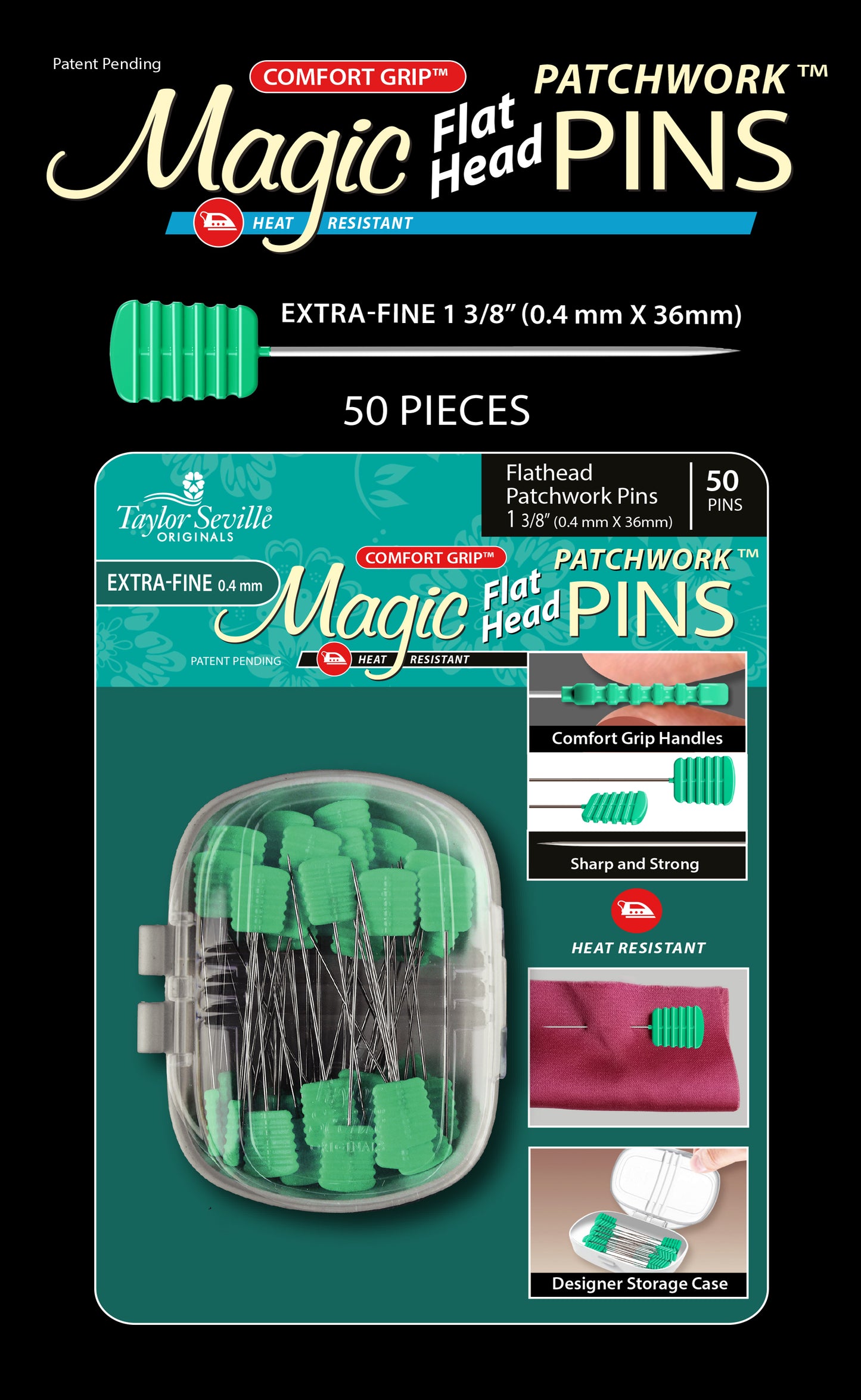 Magic Pins Flathead PATCHWORK EXTRA FINE 50PC