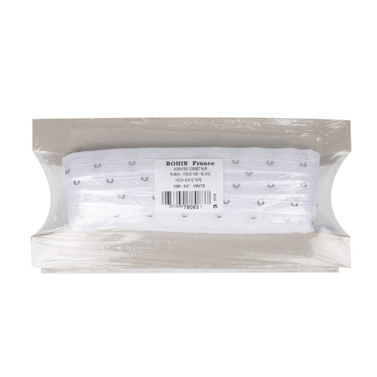 HOOK & EYE TAPE (10M) 3/4" WHT