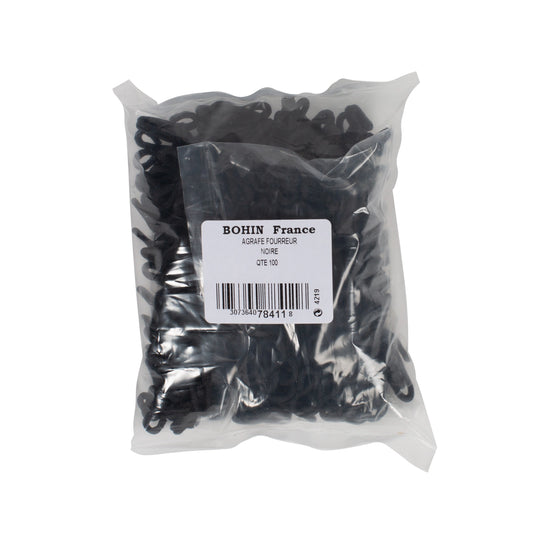 FUR HOOKS & EYE BLACK Loose 100