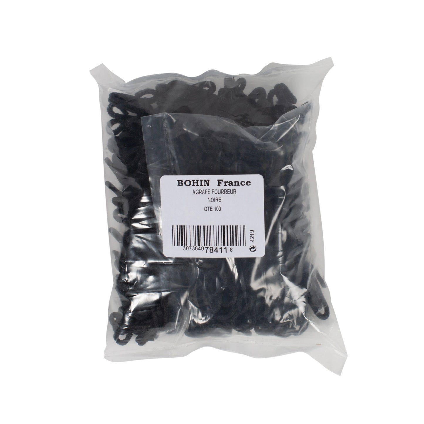 FUR HOOKS & EYE BLACK Loose 100