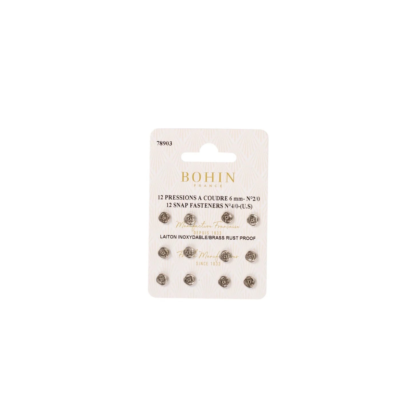 SEW-ON FASTENERS 4/0 WHT Blisx12
