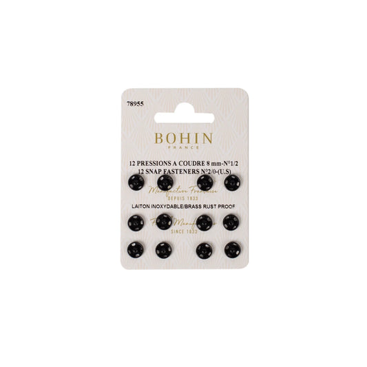 SEW-ON FASTENERS 2/0 BLK Blisx12
