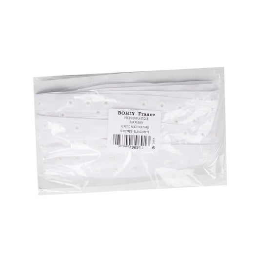PLASTIC FASTENER TAPE 10M Wht.