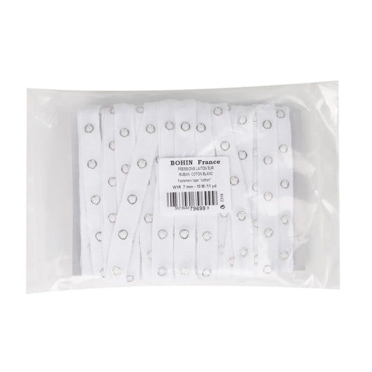 SNAP FASTEN.TAPE (10M) 1/4"  WHT