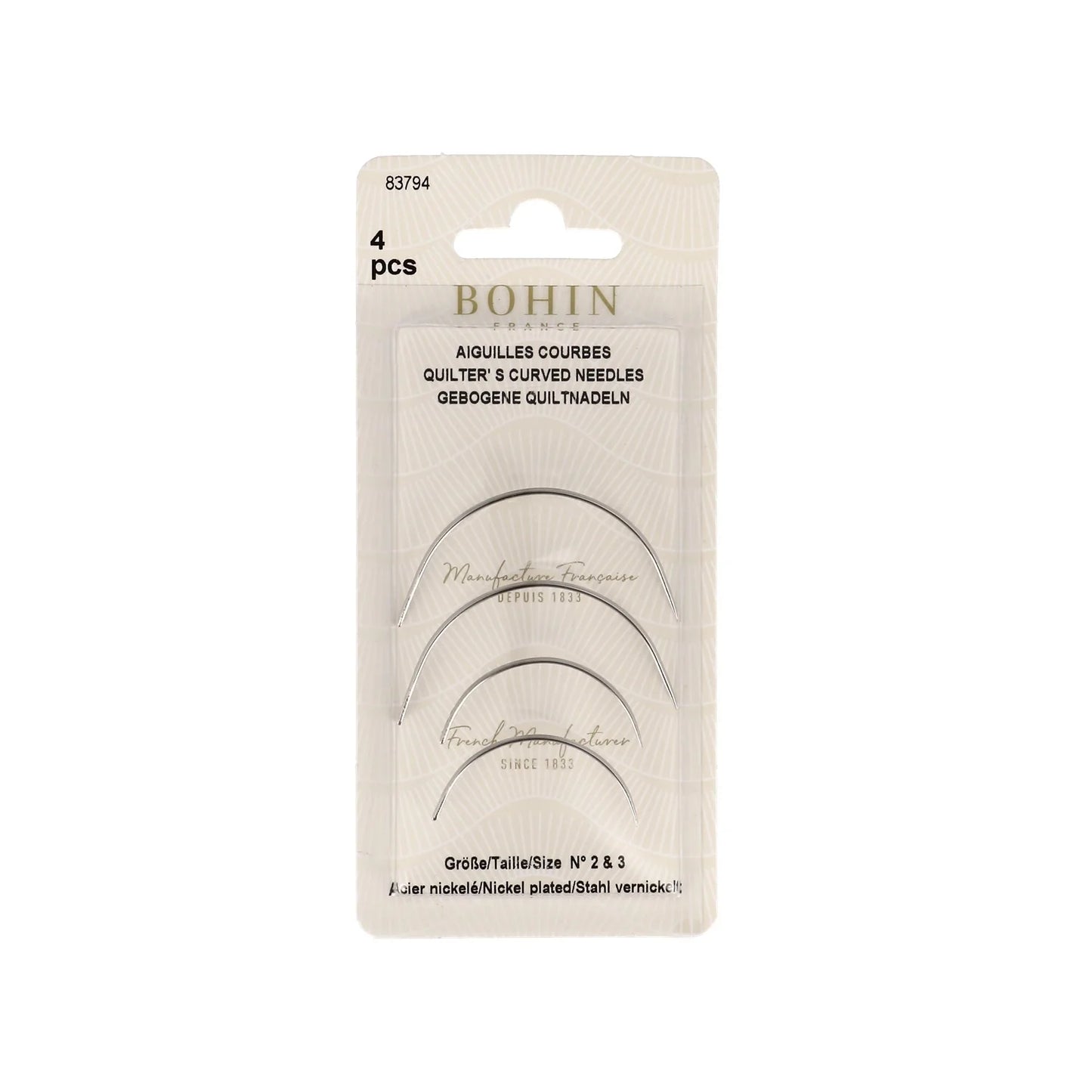 CURVED NEEDLES SZ 2-3 Blister x4
