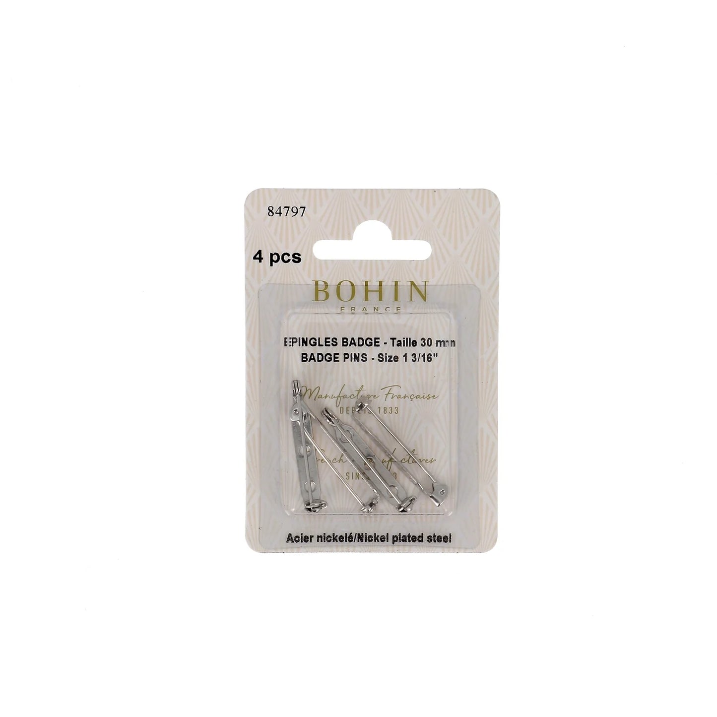 BADGE PINS 1 3/16" Blistx4
