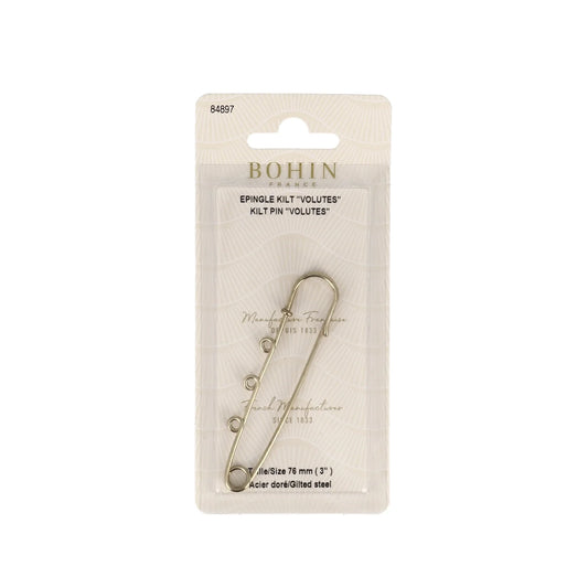 SKIRT PIN GILT VOLUTES 3"   x1
