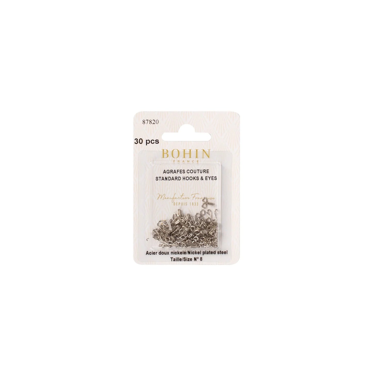 HOOKS & EYES SILVER Nø8 Blister
