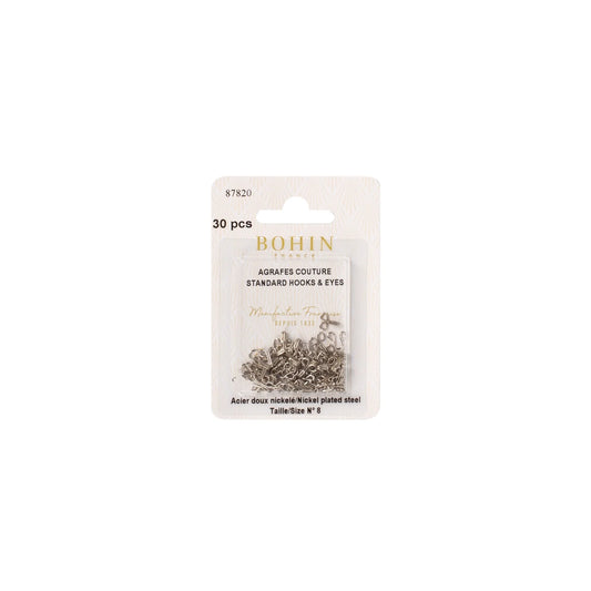 HOOKS & EYES SILVER Nø8 Blister