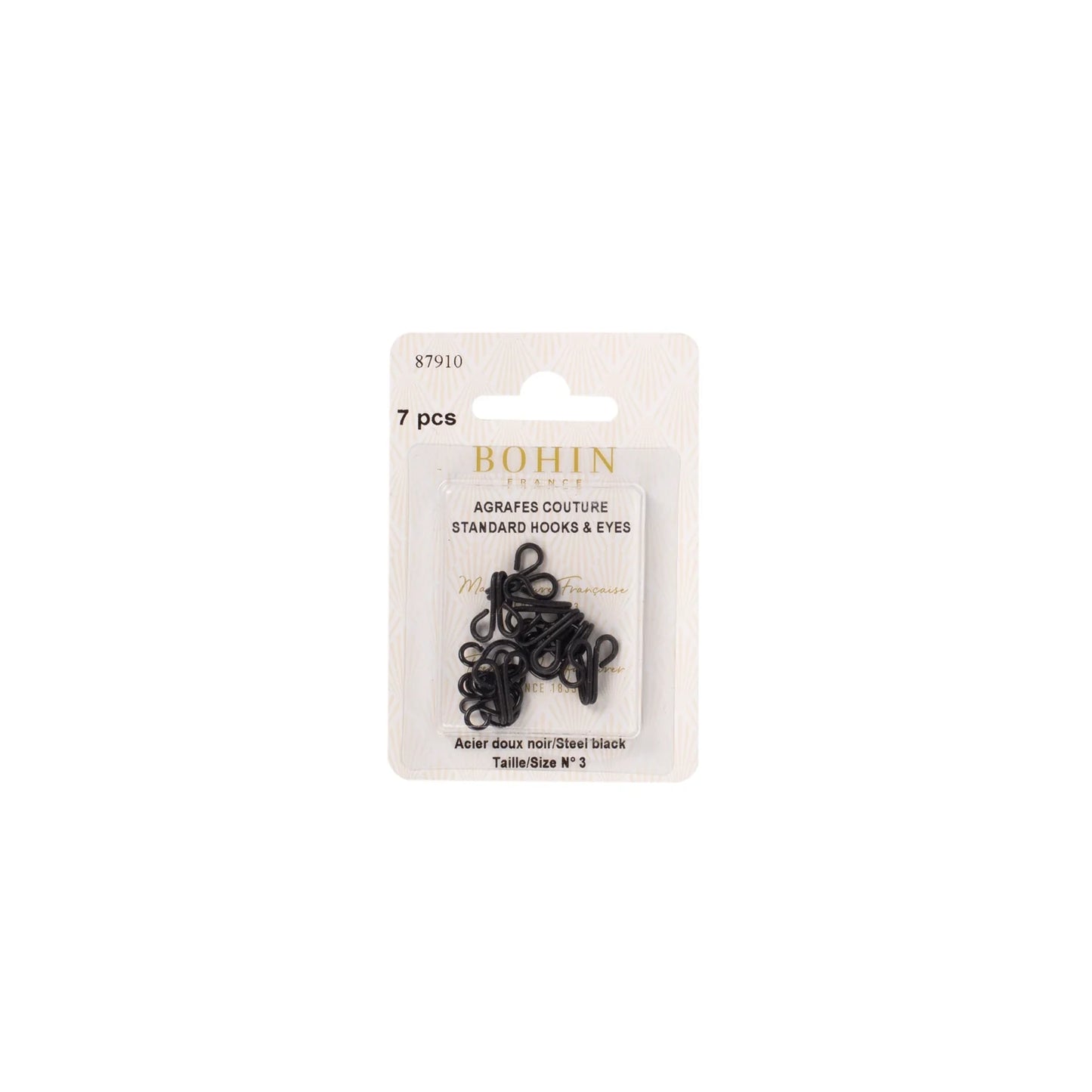 HOOK & EYES - BLK - N°3 BLISTER