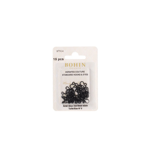 HOOK & EYES - BLK - N°5 BLISTER