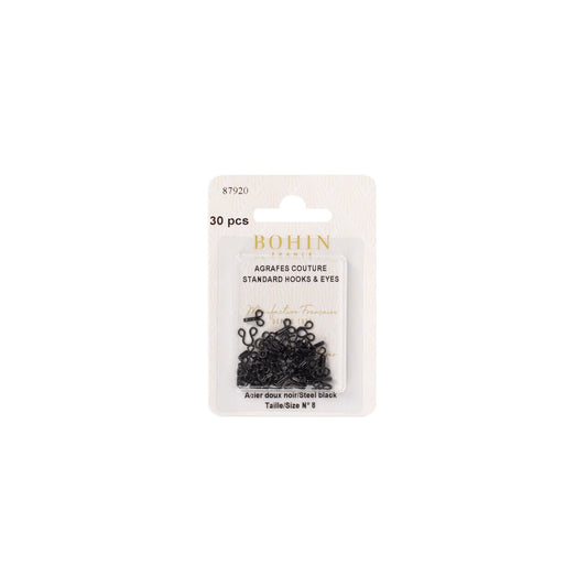 HOOK & EYES - BLK - N°8 BLISTER