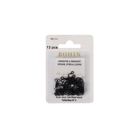 SPRING HOOKS/EYES BLK -BLISTER N°3