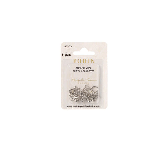 SKIRT HOOKS & BARS SILVER x6