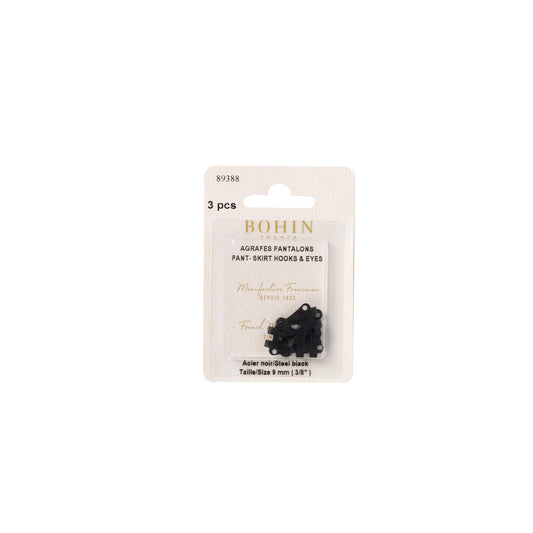 PANTS/SKIRTS HOOKS & EYES BLK x3