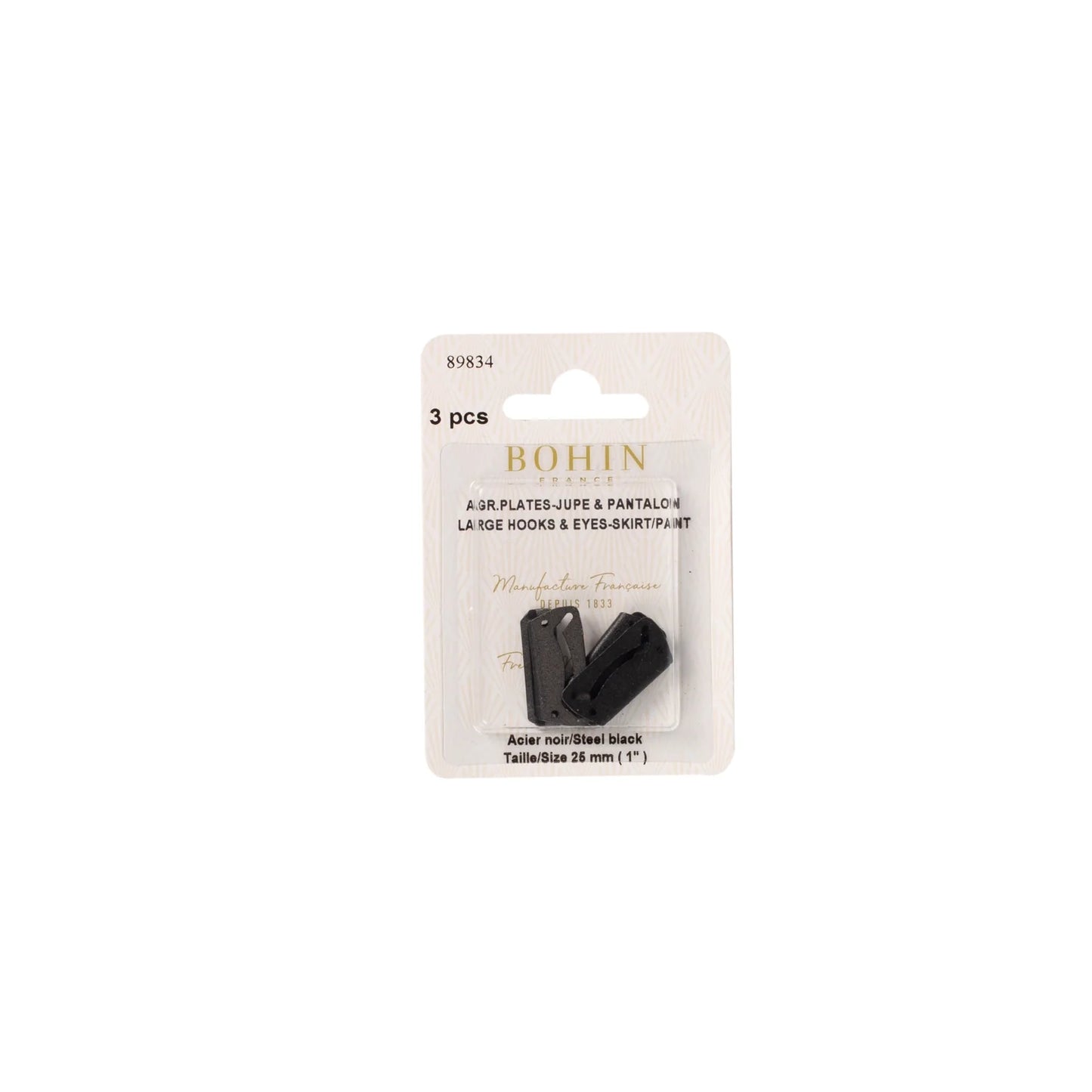 HOOKS BLK 25mm x3