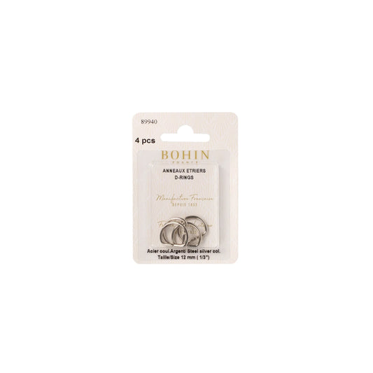 D-RINGS - 1/2" - SILVER BLISTERx4