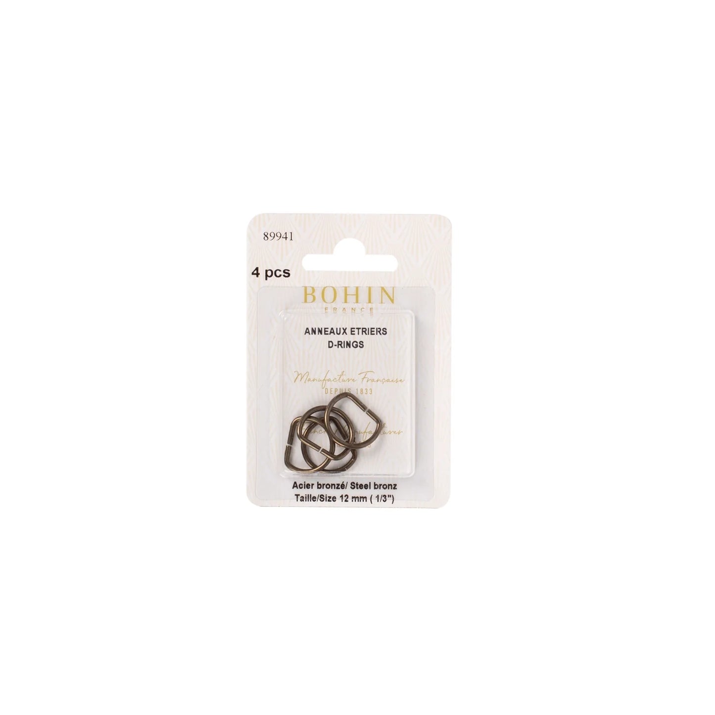 D-RINGS - 1/2" - BRONZ BLISTERx4